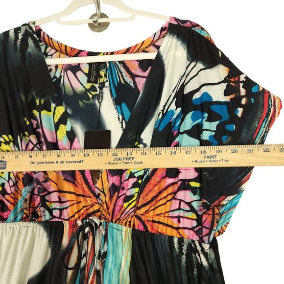 Ever Pretty Womens Maxi Dress Size‎ 14 Black Butterfly Print Short Sleeve NEW - Picture 9 of 12